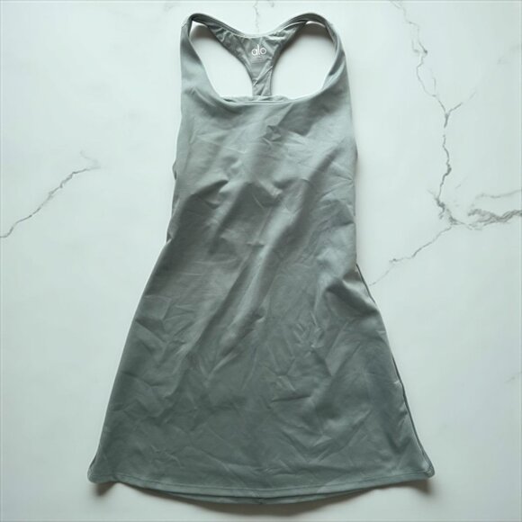 ALO YOGA Gray Active Tennis Pickleball Racerback Dress Size Small - Picture 1 of 7